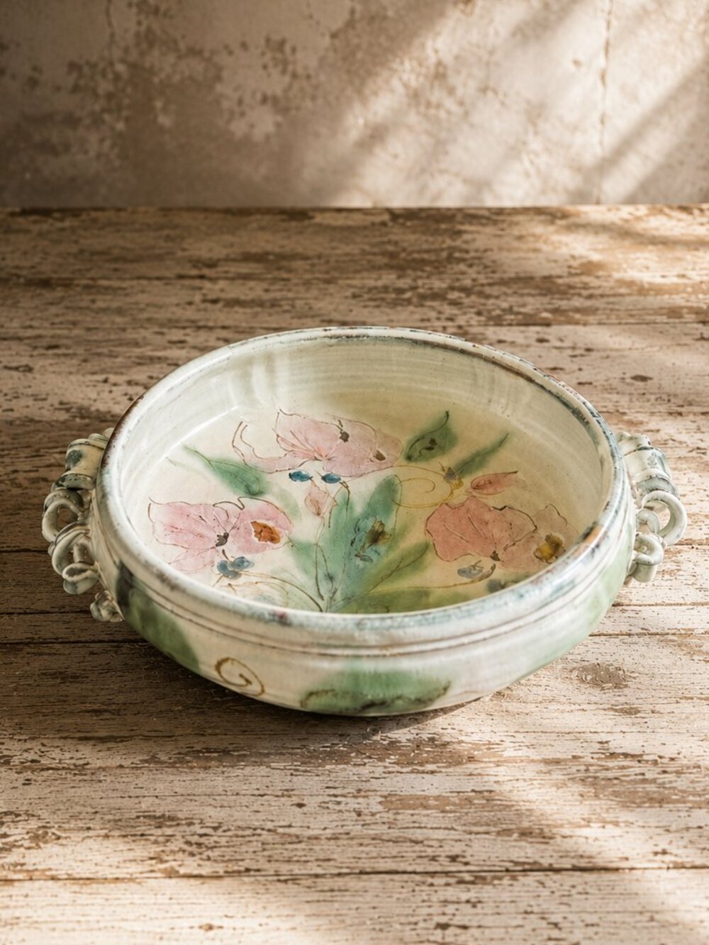 Vintage Signed Oversized Artisan Hand-Painted French Provence Art Pottery Bowl